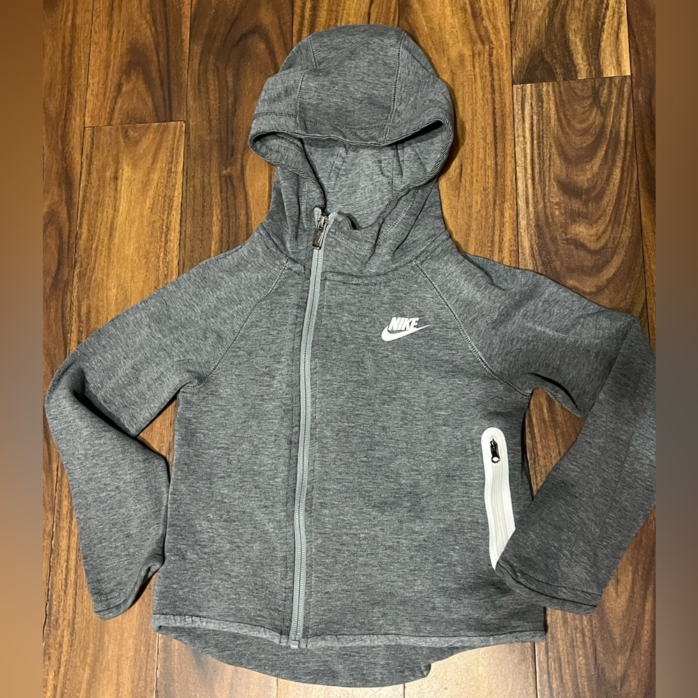 Nike Kids Gray Tech Hoodie Zip 6X